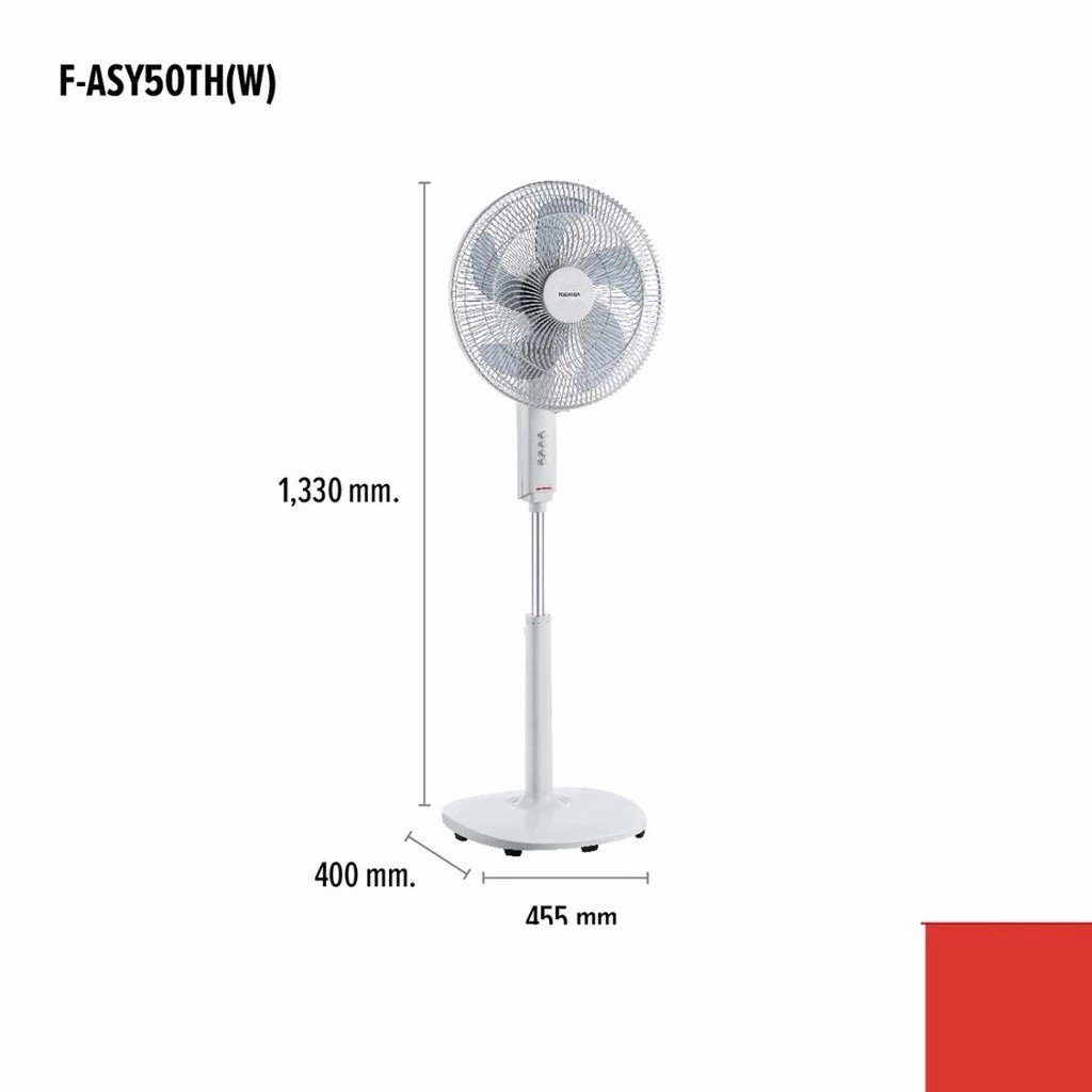 TOSHIBA พัดลมตั้งพื้น 16 นิ้ว 5 ใบพัด F-ASY50TH(W) ปรับระดับแรงลมได้สูงสุด 3 ระดับ รับประกัน 3ปี - รายละเอียดสินค้า 2