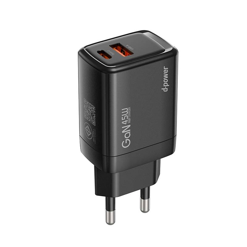 d-power Adapter GaN45W Fast Charger รุ่น AP-44  หัวชาร์จเร็ว PD 45W 2 พอร์ต Type C/USB-A - รายละเอียดสินค้า 2