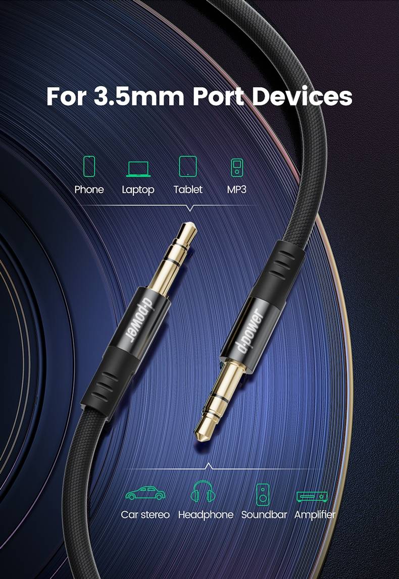 d-power HiFi AUX สายเคเบิ้ลแจ็ค 3.5 มม. 3.5 มม. ชุบเงิน สําหรับกีตาร์ หูฟังรถยนต์ รุ่น D2 ยาว 1.5 M - รายละเอียดสินค้า 16