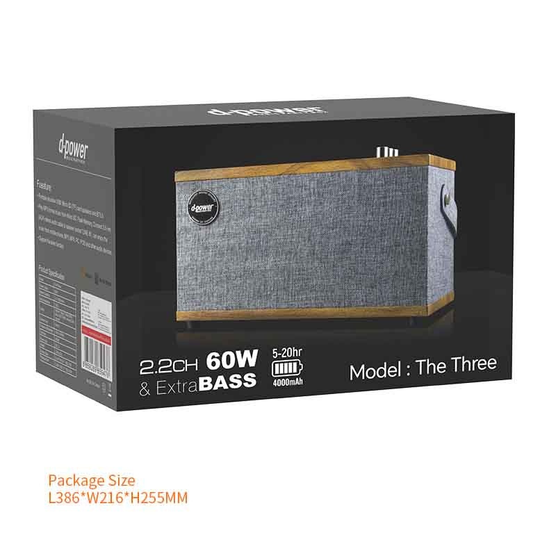 d-power ลำโพงไม้เรโทร The Three | Bluetooth 60W รองรับไมค์ เบสแน่น รับประกันศูนย์ 1ปี - รายละเอียดสินค้า 21