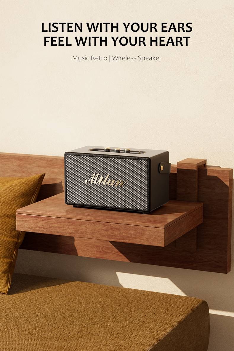 d-power BOM-79 Milan ลำโพงบลูทูธสไตล์เรโทร 40W เชื่อมต่อ TWS รองรับไมค์โครโฟน ประกันศูนย์ - รายละเอียดสินค้า 29