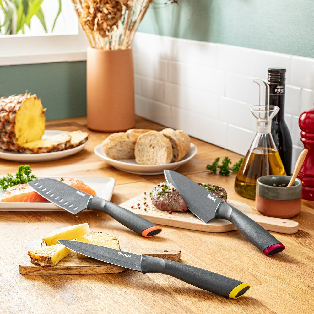 Tefal CW-Fresh Kitchen มีดทำอาหารสแตนเลส เคลือบไทเทเนียม 9/12 ซม. พร้อมปลอกมีด (Titanium Reinforced Coating) - รายละเอียดสินค้า 6