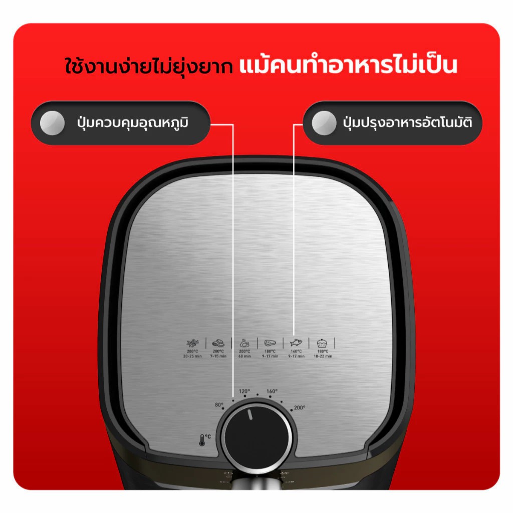 Tefal หม้อทอดไร้น้ำมัน 2in1 รุ่น EY501866 Easy Fry & Grill 4.2L เกรด A ประกันศูนย์ 2ปี - รายละเอียดสินค้า 8