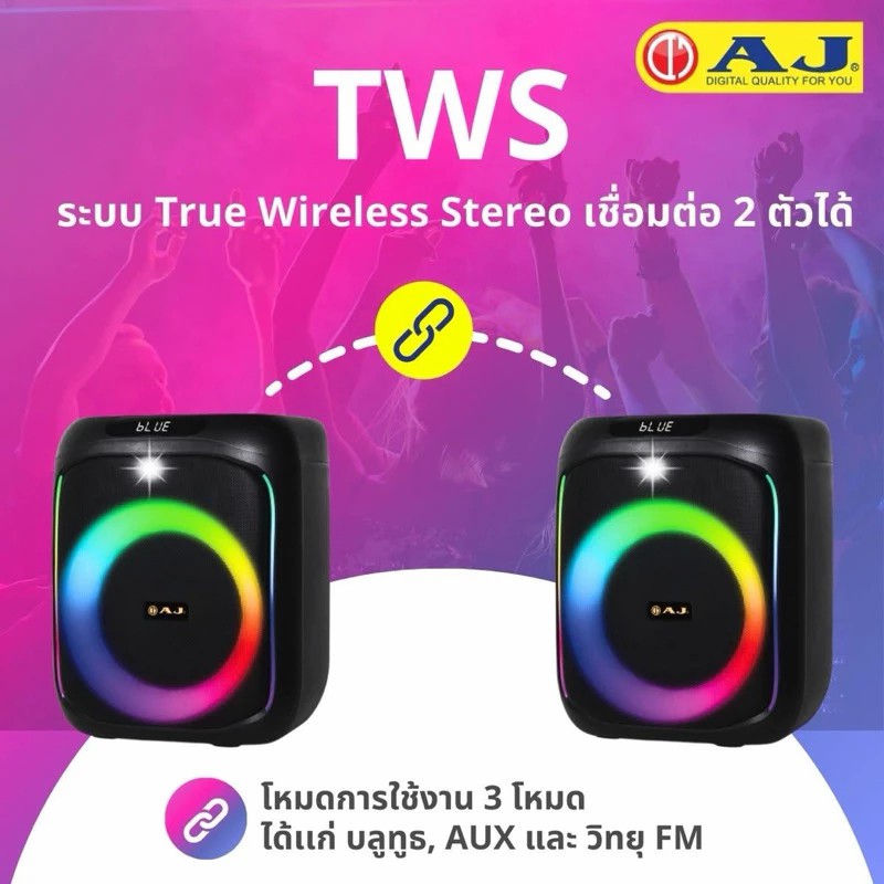 ลำโพง AJ X65,X95 Bluetooth Super Bass 60W แถมไมค์ไร้สาย+รีโมท ลำโพงปาร์ตี้ ลำโพงพกพา เสียงดี ของแท้ - รายละเอียดสินค้า 41