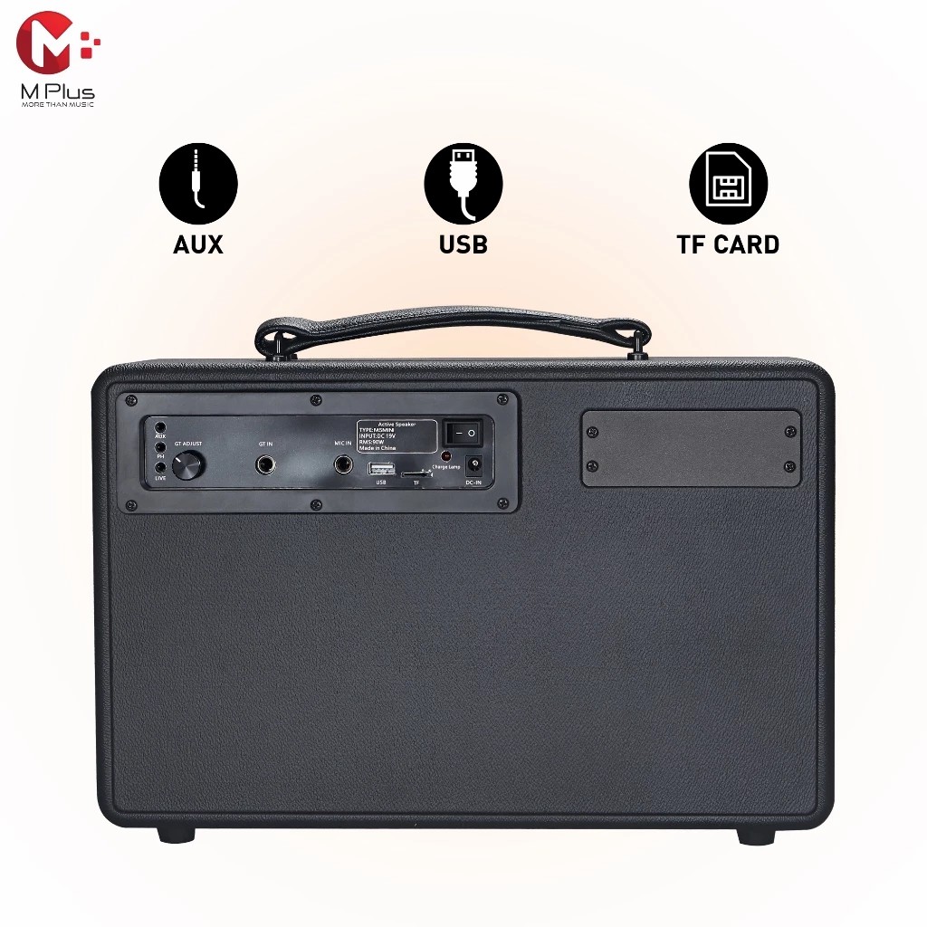 MPLUS M5 MINI ลำโพงบลูทูธ 90W ไมค์ไร้สาย 2ตัว แบต9000mAh DSP BT 5.0 มีช่อง Mic In / Guitar In / AUX - รายละเอียดสินค้า 31