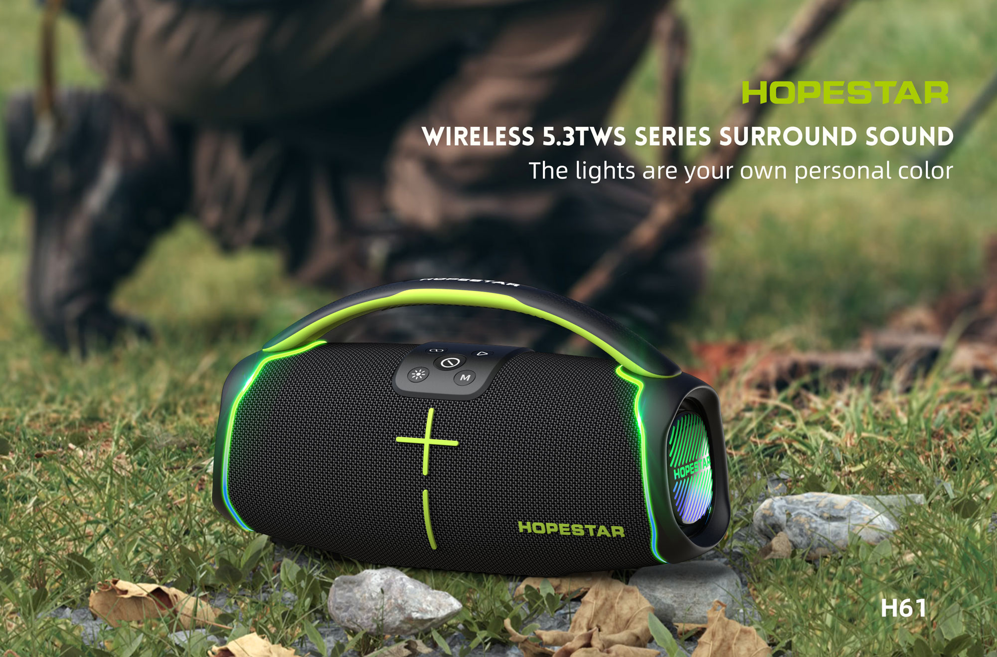 HOPESTAR H61 ลำโพงบลูทูธ 50W BT 5.3 ไฟ RGB กันน้ำ IPX6 รองรับ TWS 1+1 / AUX 3.5mm - รายละเอียดสินค้า 5