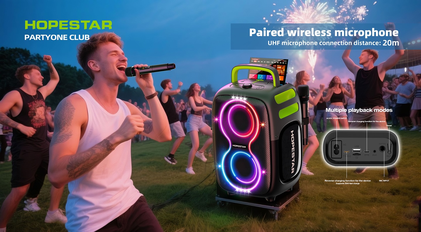 [ผ่อน0%]HOPESTAR PARTYONE CLUB ลำโพงบลูทูธ 650W ไมค์คู่ไร้สาย เบสหนัก AI SoundBoost ประกันศูนย์ 1ปี - รายละเอียดสินค้า 7
