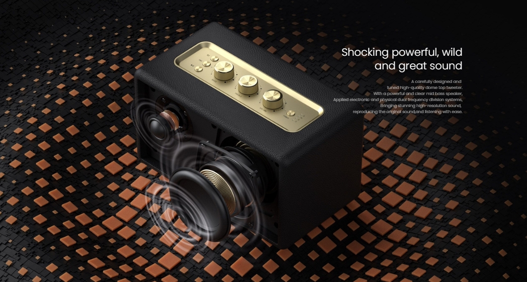 Mlove ลำโพงบลูทูธ รุ่น A200 — Retro Premium เสียงดี เบสแน่น ปรับโทนเสียงได้ ของแท้ประกันศูนย์ไทย 2ปี - รายละเอียดสินค้า 2