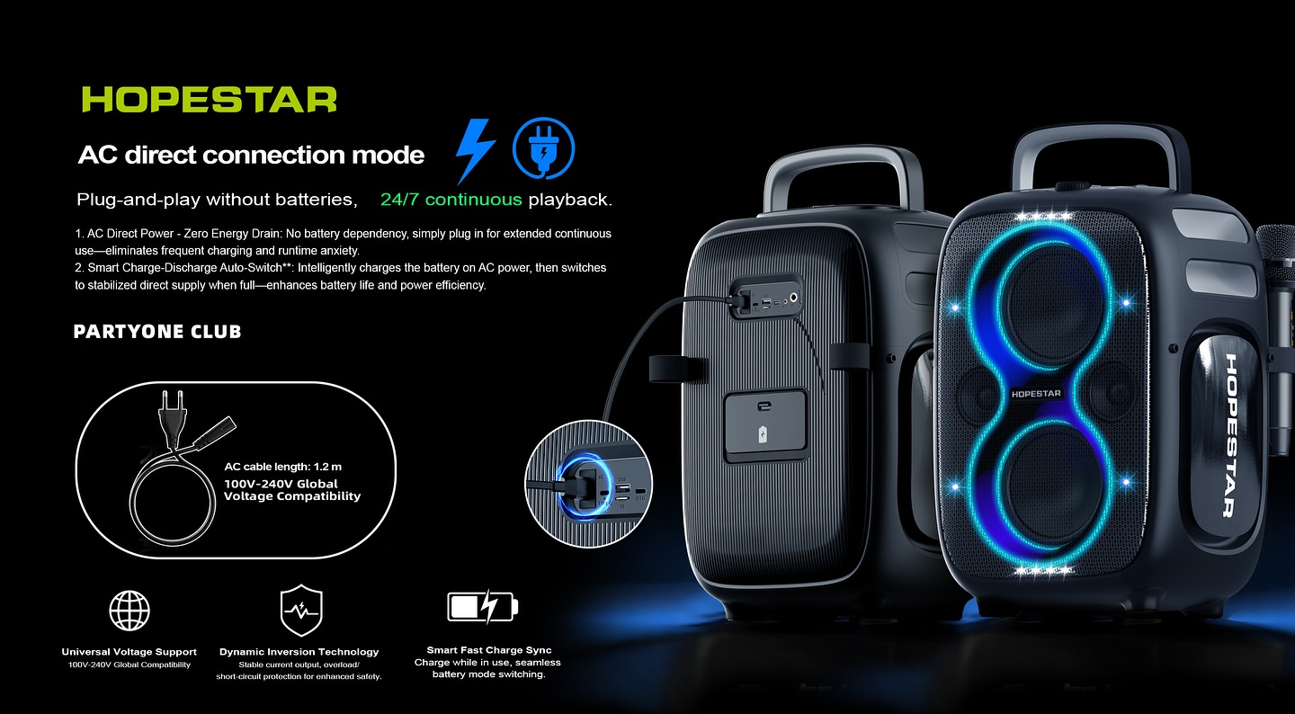 [ผ่อน0%]HOPESTAR PARTYONE CLUB ลำโพงบลูทูธ 650W ไมค์คู่ไร้สาย เบสหนัก AI SoundBoost ประกันศูนย์ 1ปี - รายละเอียดสินค้า 9