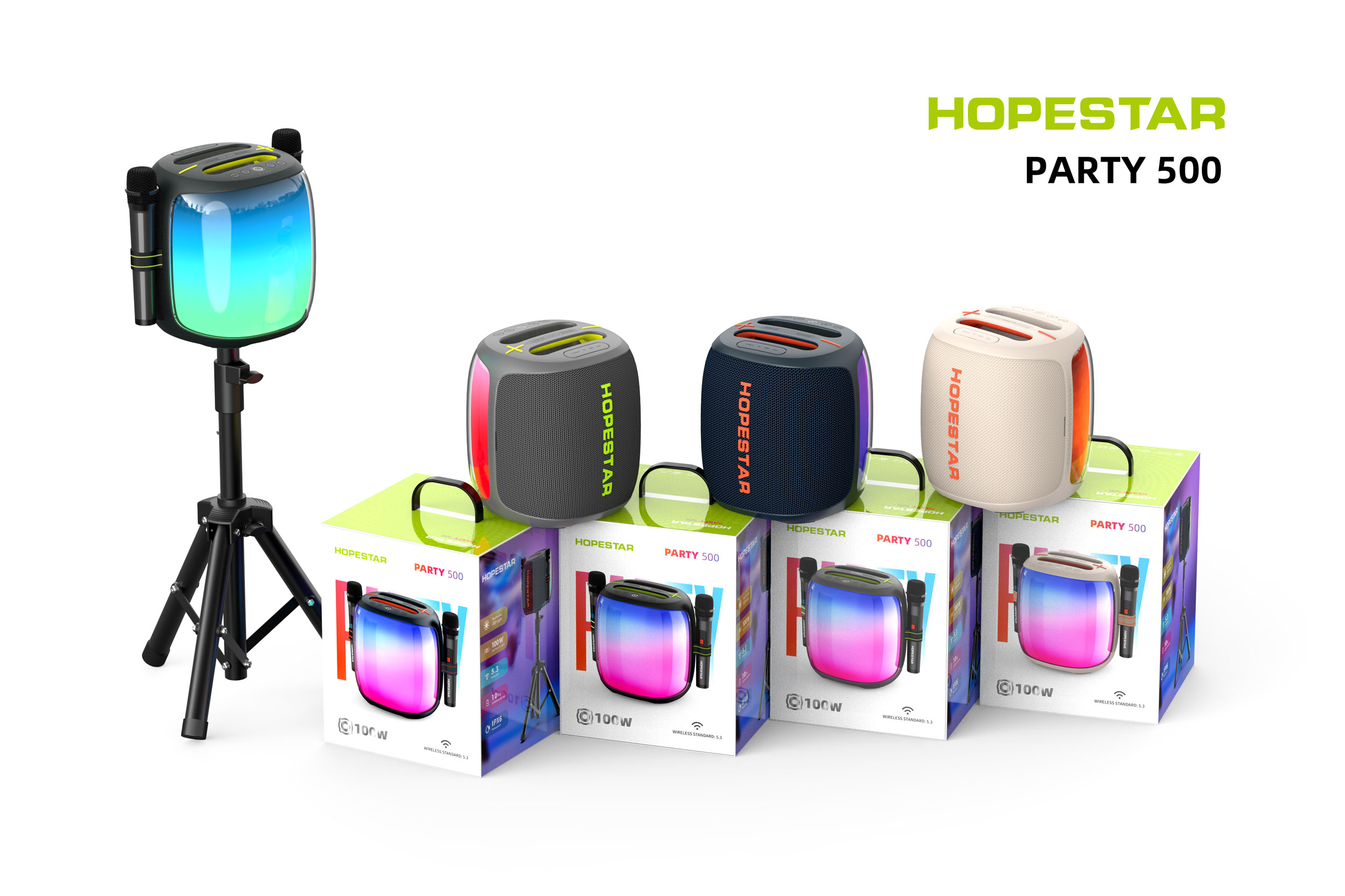 Hopestar PARTY 500 – ลำโพงบลูทูธปาร์ตี้ 100W พร้อมไมค์คู่ไร้สาย ของแท้ประกันศูนย์ไทย 1ปี - รายละเอียดสินค้า 2