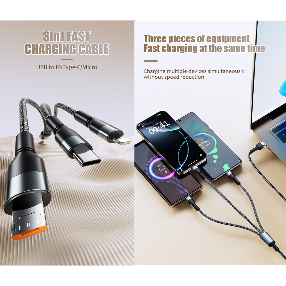 d-power สายชาร์จ 3in1 USB To Type-C+Micro+iP Charger Fast charging 2.4A,3A max รุ่น CB-N10,CB-N12 - รายละเอียดสินค้า 23