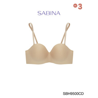 Sabina เสื้อชั้นใน Invisible Wire (ไม่มีโครง) Seamless Fit รุ่น Soft Doomm รหัส SBH9500CD สีเนื้อเข้ม