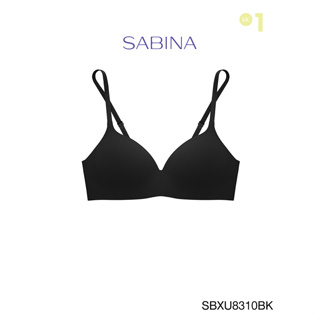 Sabina ซาบีน่า เสื้อชั้นใน INVISIBLE WIRE (ไร้โครง) SEAMLESS FIT รุ่น Pretty Perfect รหัส SBXU8310BK สีดำ