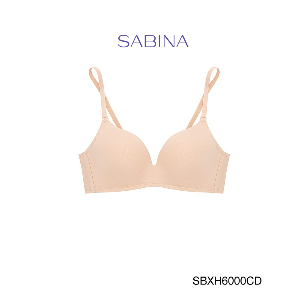 Sabina เสื้อชั้นใน Invisible Wire (ไม่มีโครง) Soft Doomm SBXH6000CD สีเนื้อเข้ม