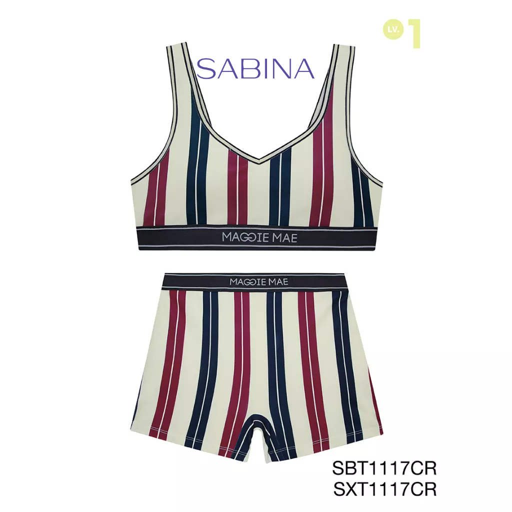 SABINA Lady, Set, Go (เซตชุดชั้นใน) ไร้โครง รุ่น MAGGIE MAE รหัส SBT1117CR+SXT1117CR สีครีม