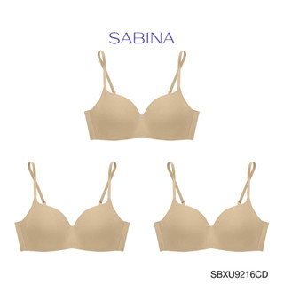 Sabina ซาบีน่า เสื้อชั้นใน ฟองดี (Set 3 ชิ้น) รุ่น PRETTY PERFECT (ไร้โครง) รหัส SBXU9216CD สีเนื้อเข้ม