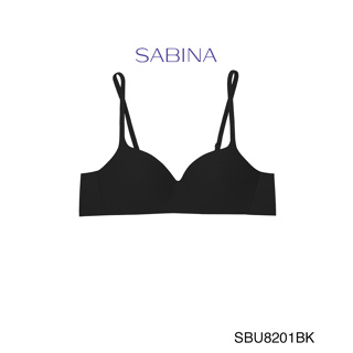 Sabina ซาบีน่า เสื้อชั้นใน Seamless Fit (ไม่มีโครง) รุ่น Pretty Republic รหัส SBU8201BK  สีดำ