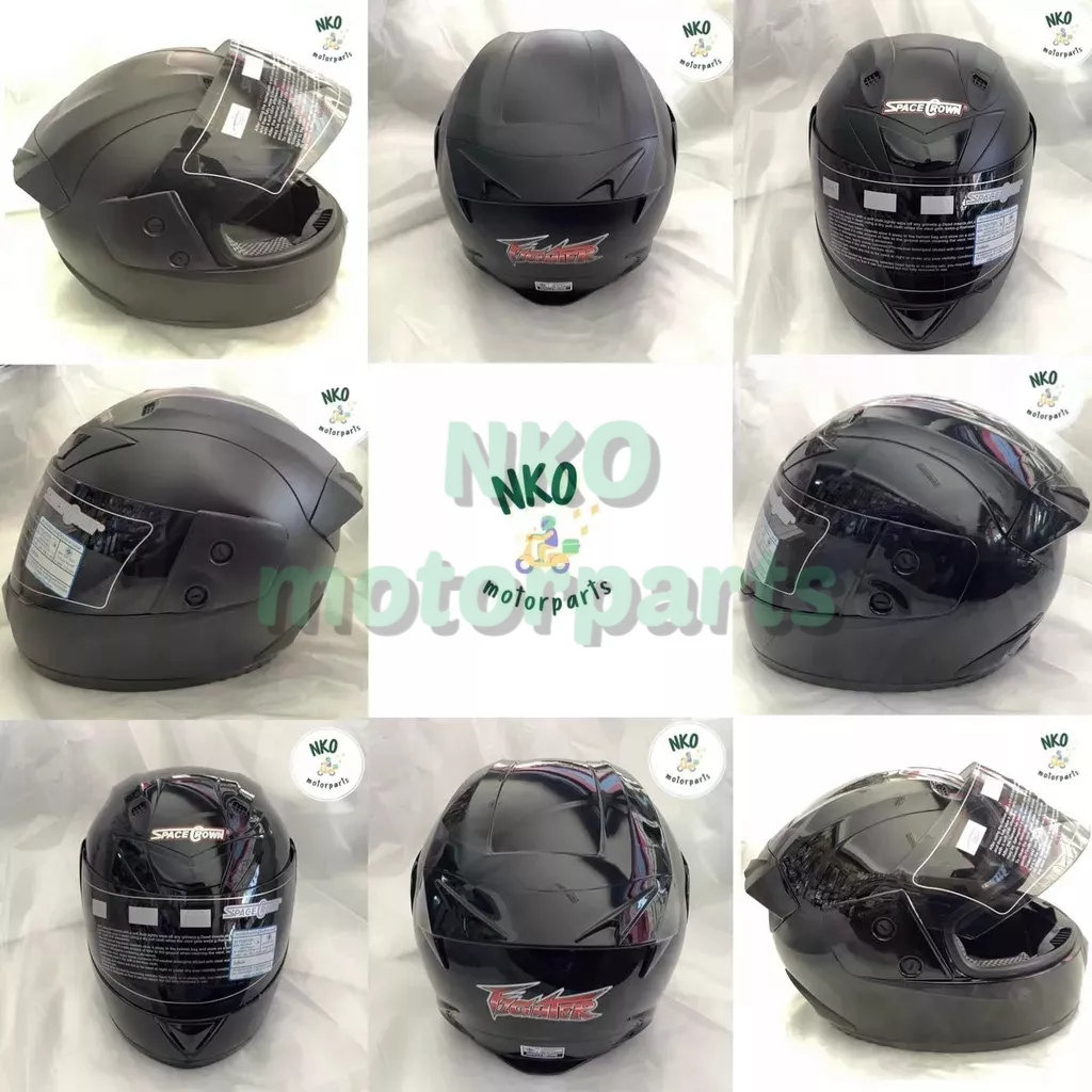 หมวกกันน็อคเต็มใบ 🔥SPACE CROWN🔥 รุ่น FIGHTER 4สี ดำเงา ดำด้าน เทา เขียว ของแท้💯 #หมวกกันน็อค #หมวกกั