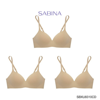 Sabina ซาบีน่า เสื้อชั้นใน INVISIBLE WIRE (Set 3 ชิ้น) (ไร้โครง) SEAMLESS FIT รุ่น Pretty Perfect รหัส SBXU8310CD สีเนื้อเข้ม