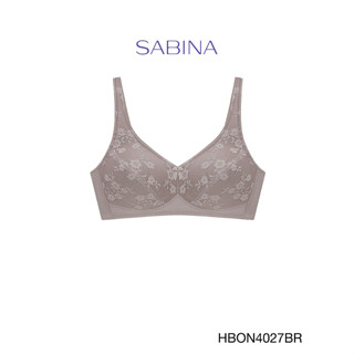 Sabina เสื้อชั้นใน (ไม่มีโครง) รุ่น Habpy Adult รหัส HBON4027BR สีน้ำตาล