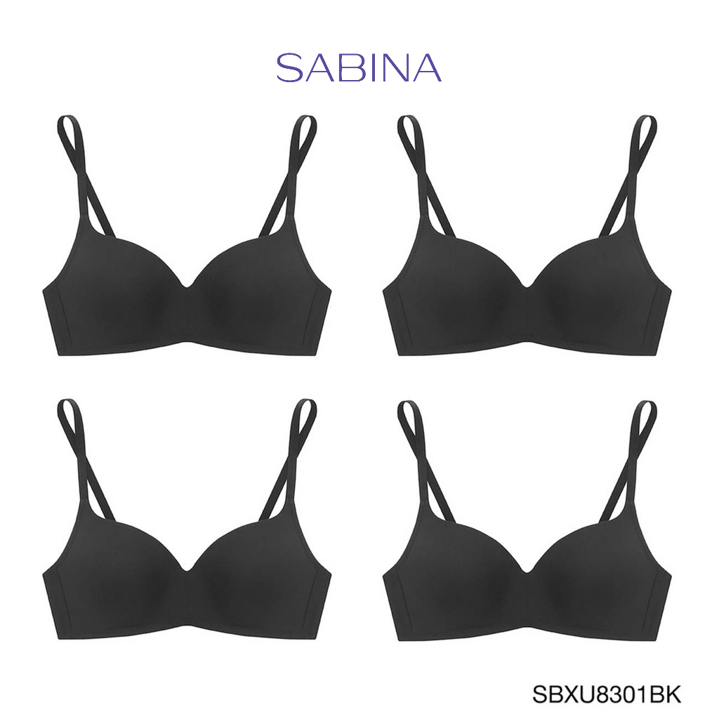 SABINA BRALESS เสื้อชั้นใน Invisible Wire (Set 4 ชิ้น) (ไร้โครง) รุ่น Pretty Perfect รหัส SBXU8301BK