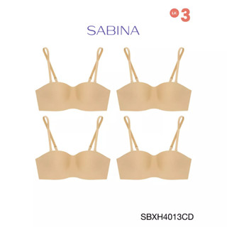 Sabina ซาบีน่า เสื้อชั้นใน (Set 4 ชิ้น) มีโครง BODY BRA THE SERIES (เกาะอก) รุ่น Soft Doomm รหัส SBXH4013CD สีเนื้อเข้ม