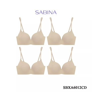 Sabina เสื้อชั้นใน Invisible Wire(Set 4 ชิ้น)  (ไร้โครง) รุ่น Doomm Doomm รหัส SBXA6012CD สีเนื้อ