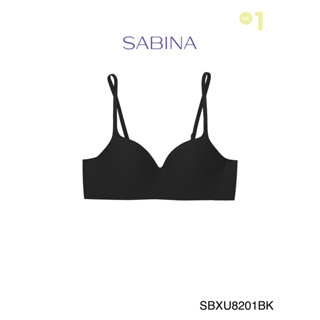 Sabina ซาบีน่า เสื้อชั้นใน INVISIBLE WIRE (ไร้โครง) SEAMLESS FIT รุ่น Pretty Perfect รหัส SBXU8201BK สีดำ