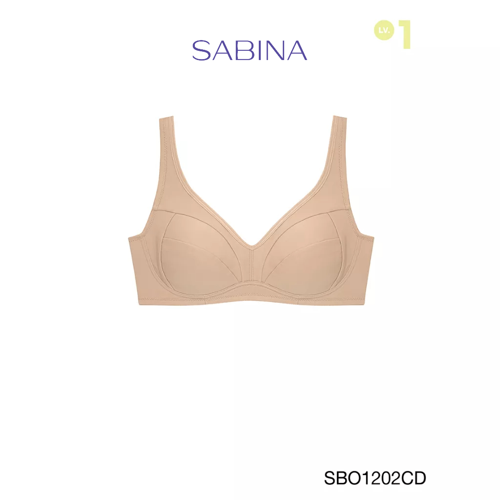 Sabina เสื้อชั้นใน Invisible Wire (ไม่มีโครง) รุ่น Function Bra รหัส SBO1202CD สีเนื้อเข้ม