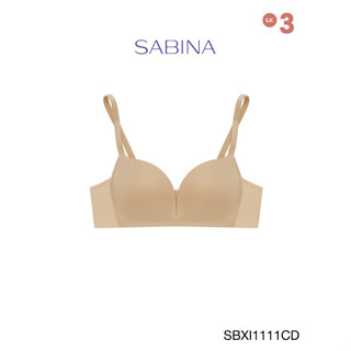 Sabina ซาบีน่า เสื้อชั้นใน Invisible Wire (ไร้โครง) รุ่น Modern V รหัส SBXI1111CD สีเนื้อเข้ม