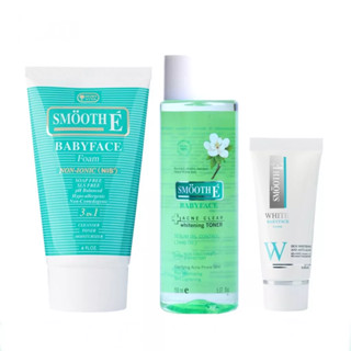 Smooth E Sensitive for Oily Skin Set สมูทอีเซ็ทสำหรับผิวมัน แพ้ง่าย (Babyface foam &amp; Acne Clear &amp; White Babyface)