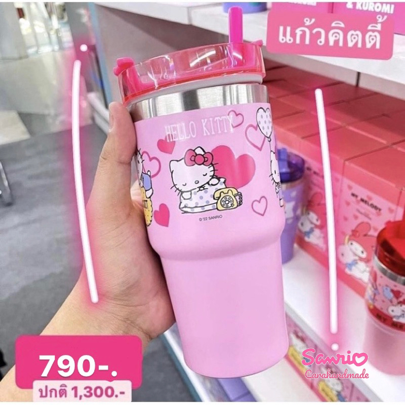 Sanrio แท้100% แก้วน้ำสุญญากาศ Kitty Stainless เก็บอุณหภูมิ 6-8ชั่วโมง วัสดุ Stainless เกรด304💓ซานริโอ้แท้ เยติ yeti