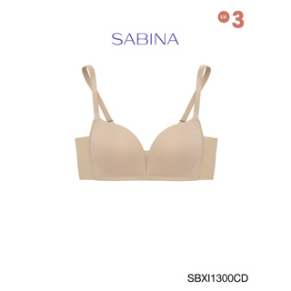 SABINA BRALESS เสื้อชั้นใน Invisible Wire (ไร้โครง) รุ่น Modern V รหัส SBXI1300CD สีเนื้อเข้ม