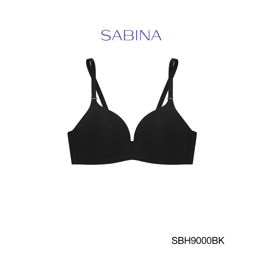 SABINA BRALESS เสื้อชั้นใน Invisible Wire (ไม่มีโครง) Seamless Fit รุ่น Soft Doomm รหัส SBH9000BK สีดำ