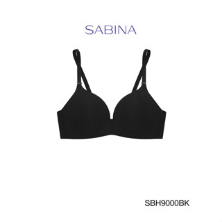 SABINA BRALESS เสื้อชั้นใน Invisible Wire (ไม่มีโครง) Seamless Fit รุ่น Soft Doomm  รหัส SBH9000BK สีดำ