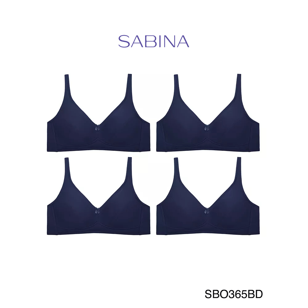 Sabina เสื้อชั้นใน Invisible Wire (Set 4 ชิ้น) (ไม่มีโครง) รุ่น Function Bra รหัส SBO365BD สีน้ำเงินเข้ม