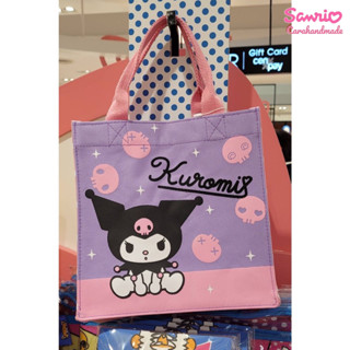 กระเป๋า Sanrio ลิขสิทธิ์แท้ 🖤Kuromi 🖤 กระเป๋า tote 🖤 กระเป๋าผ้าแคนวาส 🖤ลายแบดแบด 🖤 กระเป๋าถือ