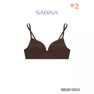 SABINA BRALESS เสื้อชั้นใน Invisible Wire (ไม่มีโครง) รุ่น TWENTY FIVE รหัส SBQ9100C5 สีน้ำตาลโกโก้