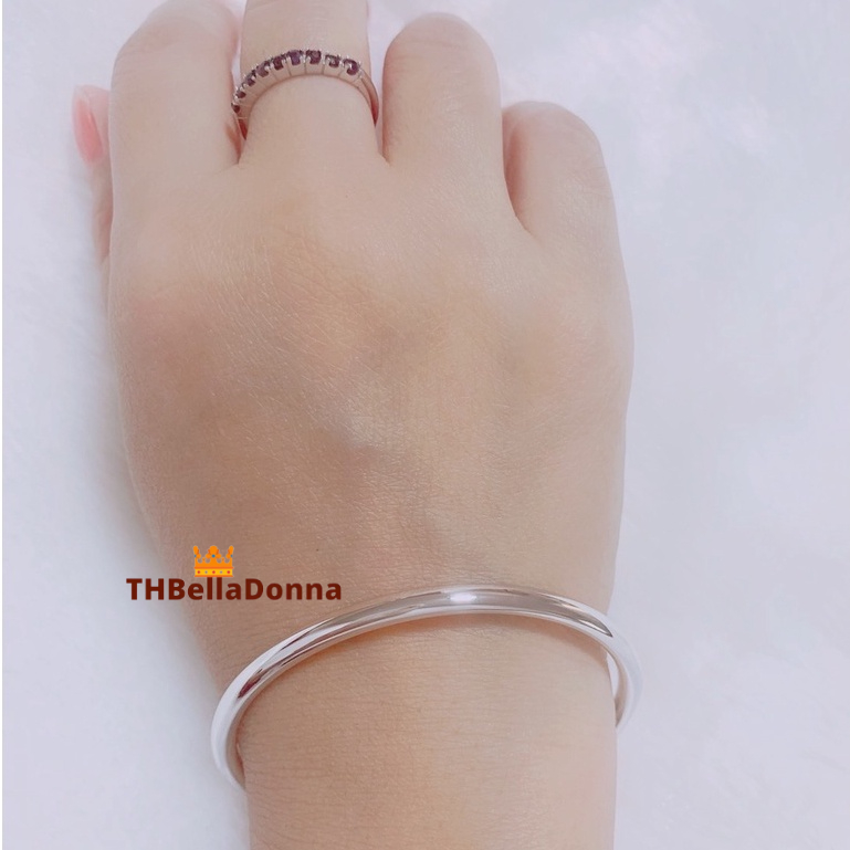 กำไลข้อมือเงินแท้ ไร้รอยต่อ ขนาด 4 มิล