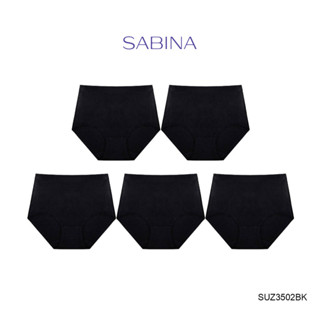 Sabina กางเกงชั้นใน (Set 5 ชิ้น) Seamless Fit (ทรง Half )  รุ่น Panty Zone รหัส SUZ3502BK สีดำ