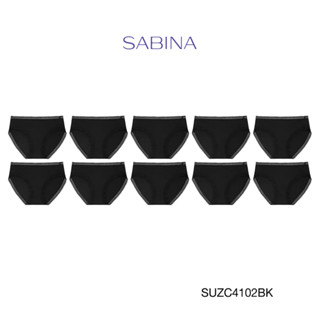 Sabina กางเกงชั้นใน (Set 10 ชิ้น) (ทรง Half ) รุ่น Panty Zone รหัส SUZC4102BK สีดำ