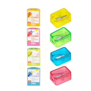 Deli H034 Pencil Sharpener กบเหลาดินสอนีออน ขนาดพกพา คละสี 1กระปุก 70ตัว กบเหลาดินสอ กบเหลาดินสอแฟนซี เครื่องเหลาดินสอ