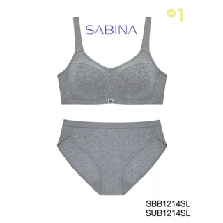 Sabina (เซตชุดชั้นใน) Invisible Wire (ไม่มีโครง) รุ่น Sbn Sport รหัส SBB1214SL+SUB1214SL สีเทาอ่อน