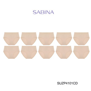 Sabina กางเกงชั้นใน (Set 10 ชิ้น) (ทรง Half) รุ่น Panty Zone รหัส SUZP4101CD สีเนื้อเข้ม