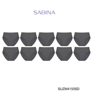 Sabina ซาบีน่า กางเกงชั้นใน (Set 10 ชิ้น) รุ่น Panty Zone (ทรง Half) รหัส SUZM4150SD สีเทาเข้ม