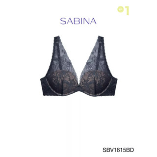 SABINA Mad Moiselle BASIC LACE A/W 23 เสื้อชั้นในมีโครง รหัส SBV1615BD สีน้ำเงินเข้ม