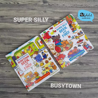 [หนังสือ] Richard Scarrys Super Silly Seek and Find!, Busy town Seek and find set of 2 books #New Board book #แท้ #ห...