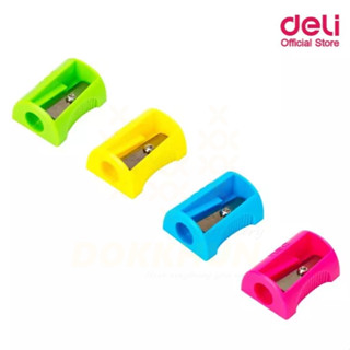 Deli 0531 Pencil Sharpener กบเหลาดินสอสีนีออน แบบพกพา คละสี 1กระปุก มี 48 ตัว กบเหลาดินสอแฟนซี