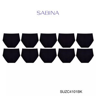 Sabina ซาบีน่า กางเกงชั้นใน (Set 10 ชิ้น) (ทรง Half ) รุ่น Panty Zone รหัส SUZC4101BK สีดำ