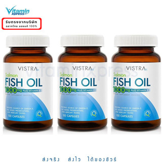 Vistra Salmon Fish Oil 1000mg 100 เม็ด exp 02/26 แพค 3 ขวด